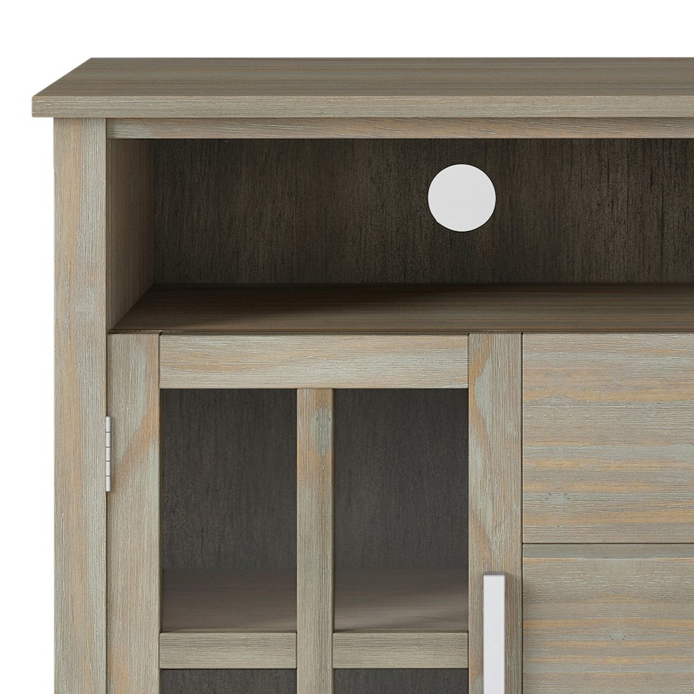 Kitchener SOLID WOOD Tall TV Media Stand in Grey For TVs up to 60 inches