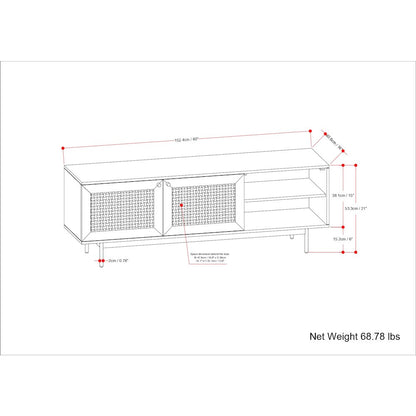 Reeves Solid Mango Wood Tv Media Stand In Natural For Tvs Up To 65 Inches
