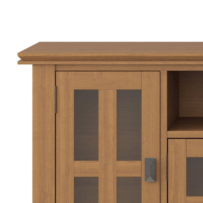 Artisan Solid Wood 72 Inch Tv Media Stand In Honey Brown For Tvs Up To 80 Inches