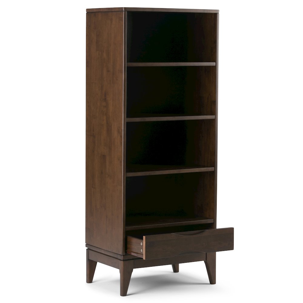 48 inch Wide Desk with 24 inch Wide Bookcase in Walnut Brown (Set of 2)