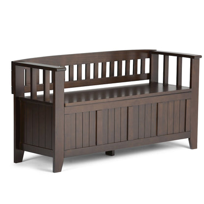 48 inch Wide Storage Bench and 36 inch Wide Storage Cabinet in Brunette Brown