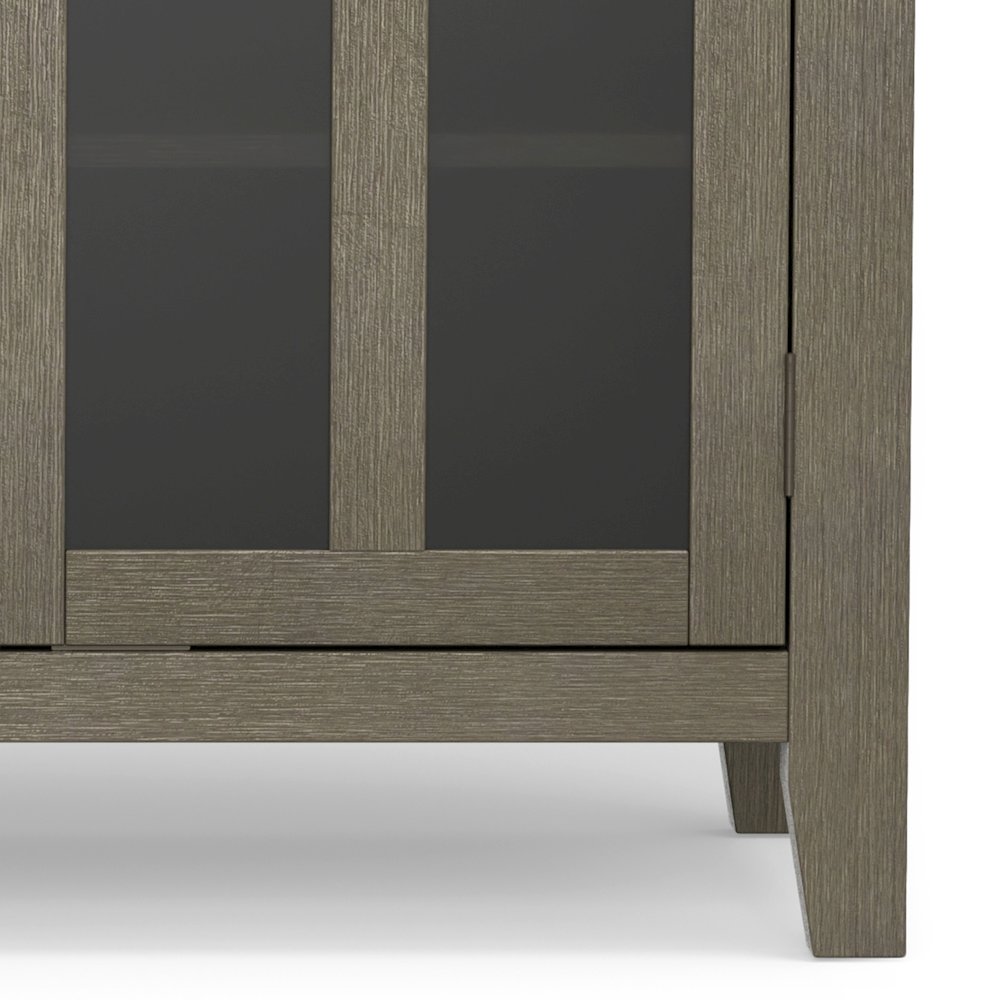Artisan Solid Wood Tall Tv Media Stand In Farmhouse Grey For Tvs Up To 60 Inches