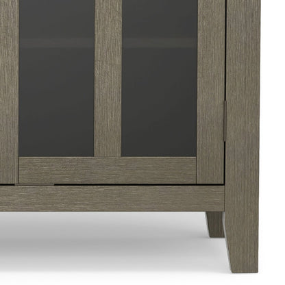 Artisan Solid Wood Tall Tv Media Stand In Farmhouse Grey For Tvs Up To 60 Inches