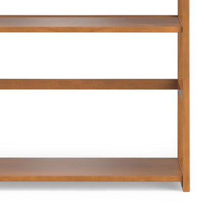 30 Inch Solid Wood 5 Shelf Ladder Bookcase In Light Golden Brown (Set Of 2)