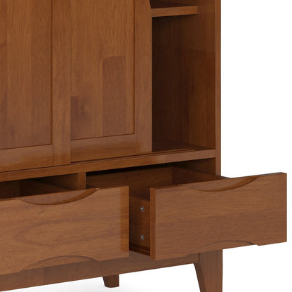 Harper Solid Wood 48 Inch Storage Cabinet In Teak Brown (Set Of 2)