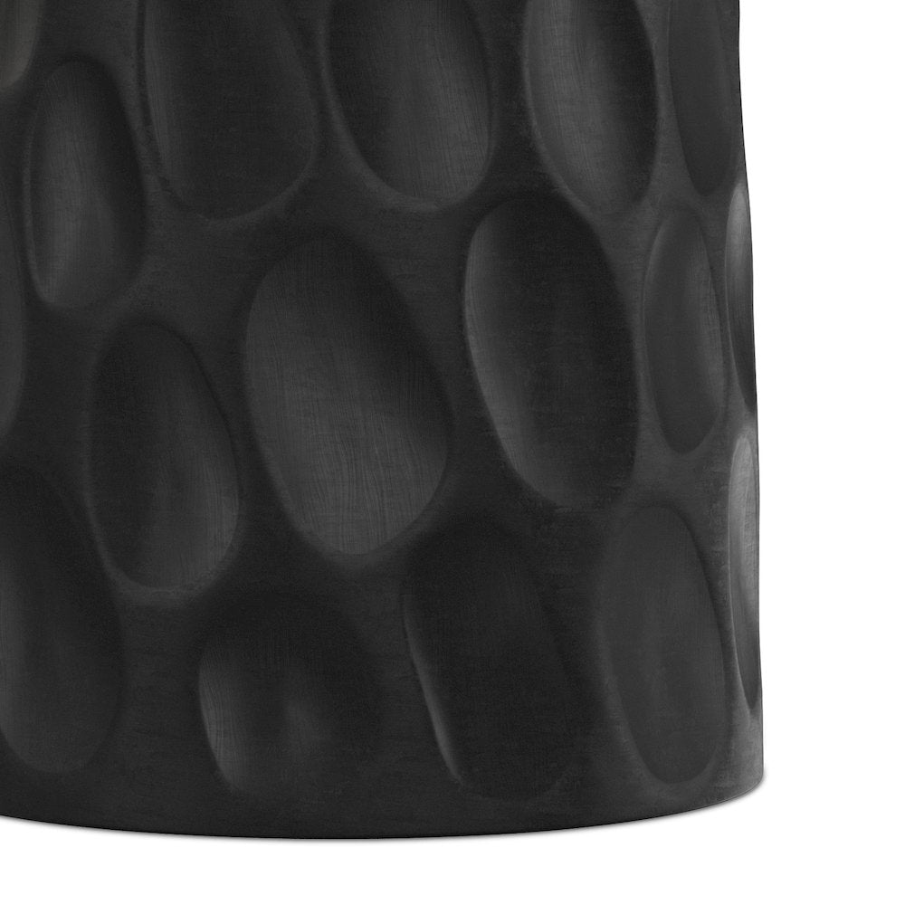 Boyd 13 inch Wide Solid Mango Contemporary V-Chisel Accent Table in Black