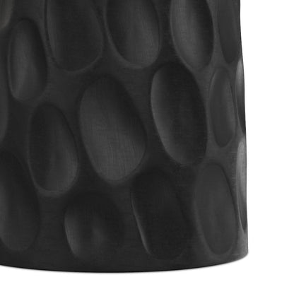 Boyd 13 inch Wide Solid Mango Contemporary V-Chisel Accent Table in Black