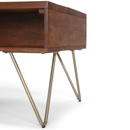 Hunter Solid Mango Wood Lift Top Coffee Table In Umber Brown