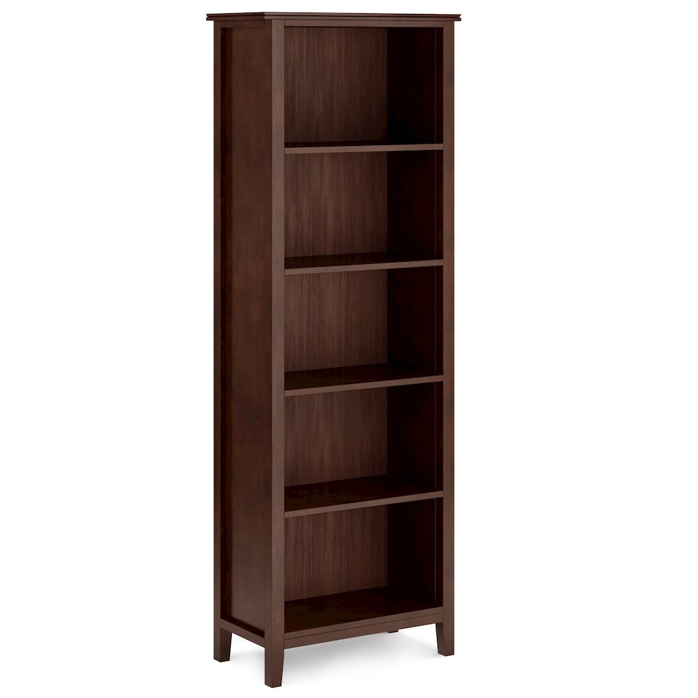 72"W Low TV Stand with Two 26"W 5 Shelf Bookcases in Russet Brown (Set of 3)