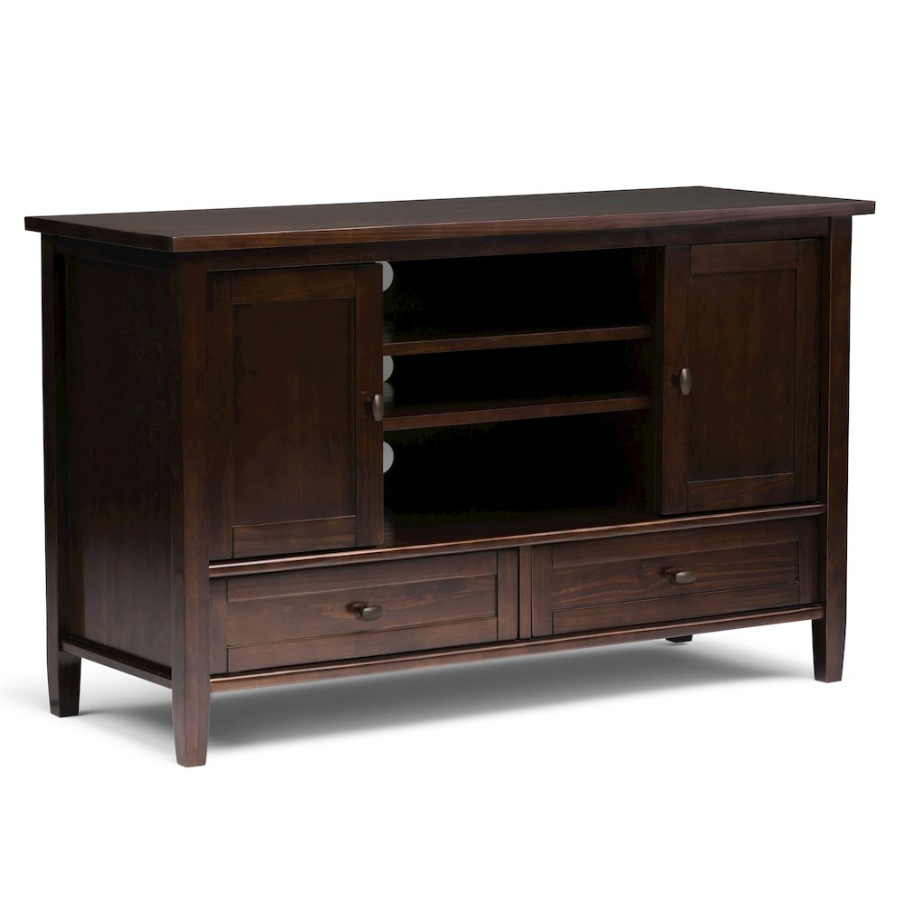 47"W TV Stand with Two 26"W Bookcases in Tobacco Brown (Set of 3)