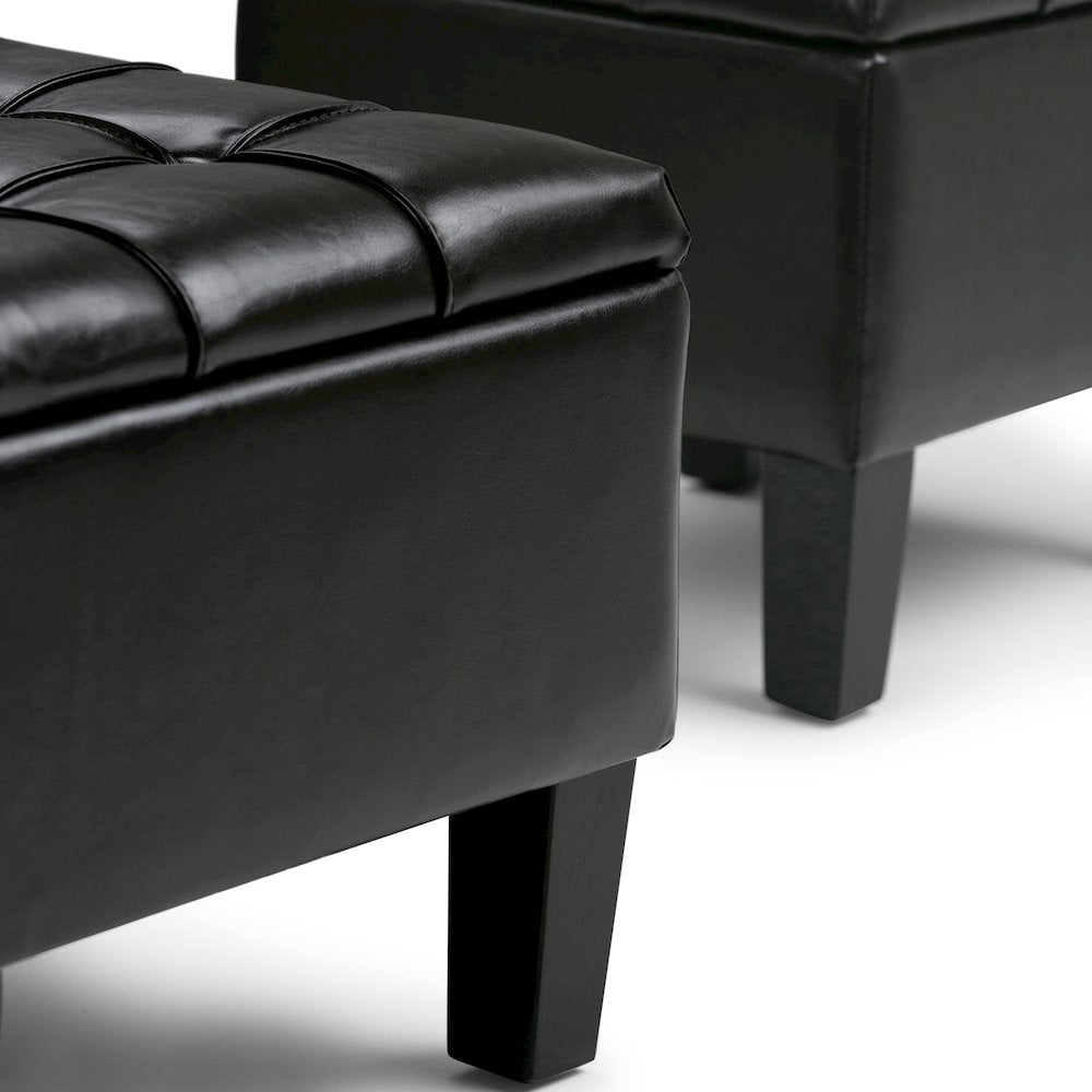 Dover 3 Piece Storage Ottoman In Tanners Brown Vegan Faux Leather