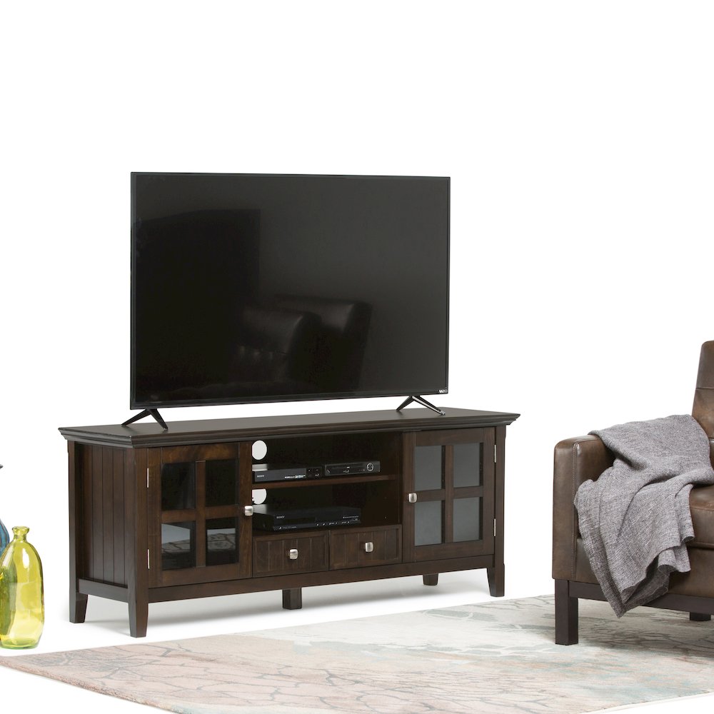 60 Inch Tv Media Stand In Brunette Brown For Tvs Up To 65 Inches
