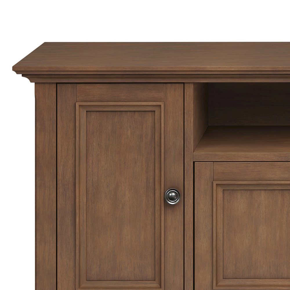 72 Inch Wide Tv Media Stand In Rustic Natural Aged Brown For Tvs Up To 80 Inches