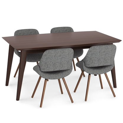 Malden / Draper Solid Hardwood 5 Piece Dining Set In Grey