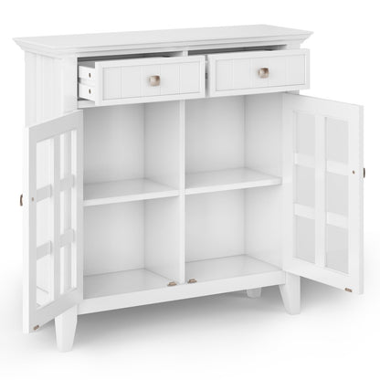 36 inch Wide Small Storage Bench and 36 inch Wide Storage Cabinet in White