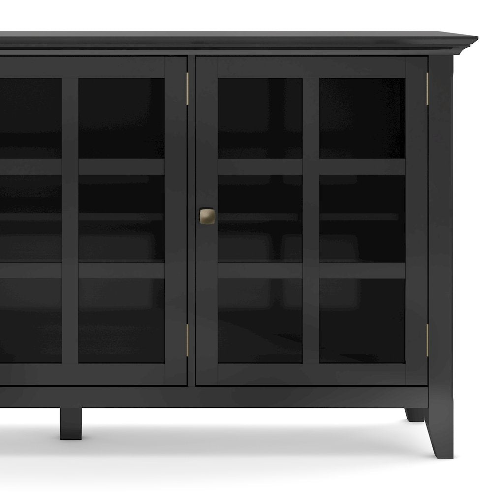 Acadian Solid Wood Wide Storage Cabinet In Black