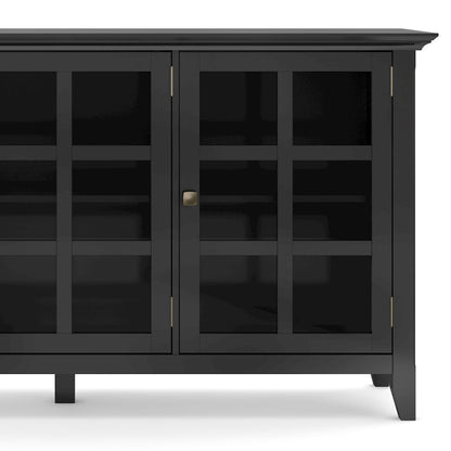 Acadian Solid Wood Wide Storage Cabinet In Black
