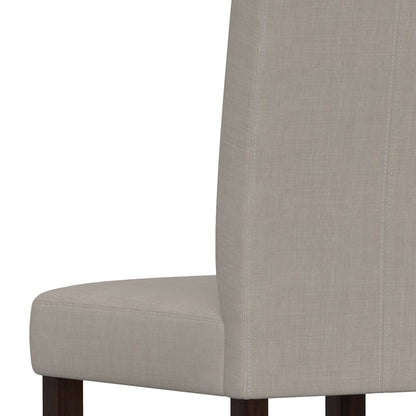 Acadian Solid Wood Parson Dining Chair (Set Of 2) In Light Beige