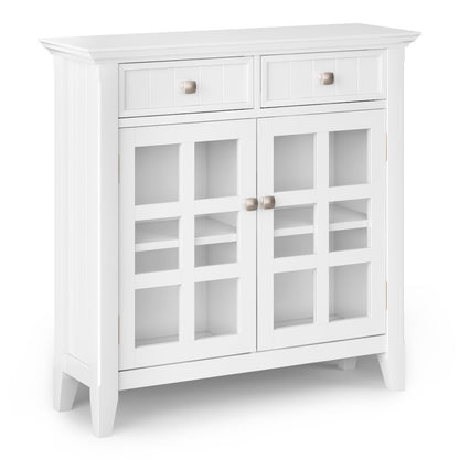 36 inch Wide Small Storage Bench and 36 inch Wide Storage Cabinet in White