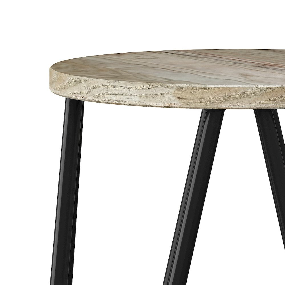 26 Inch Metal Counter Height Stool With Wood Seat (Set Of 2) In Natural / Black