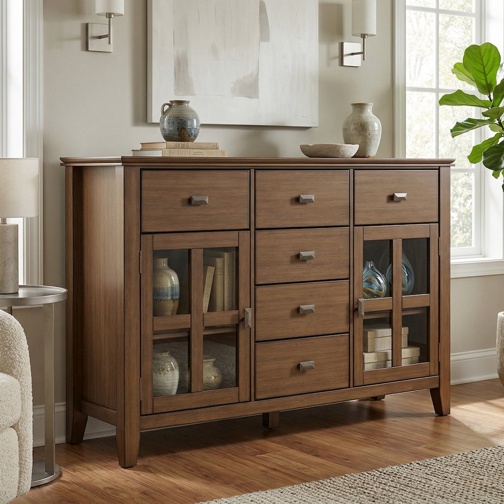 Artisan 54 inch Wide Solid Wood Transitional Sideboard Buffet