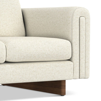 61 inch Wide Contemporary Loveseat Sofa in Ivory Tightly Woven Fabric