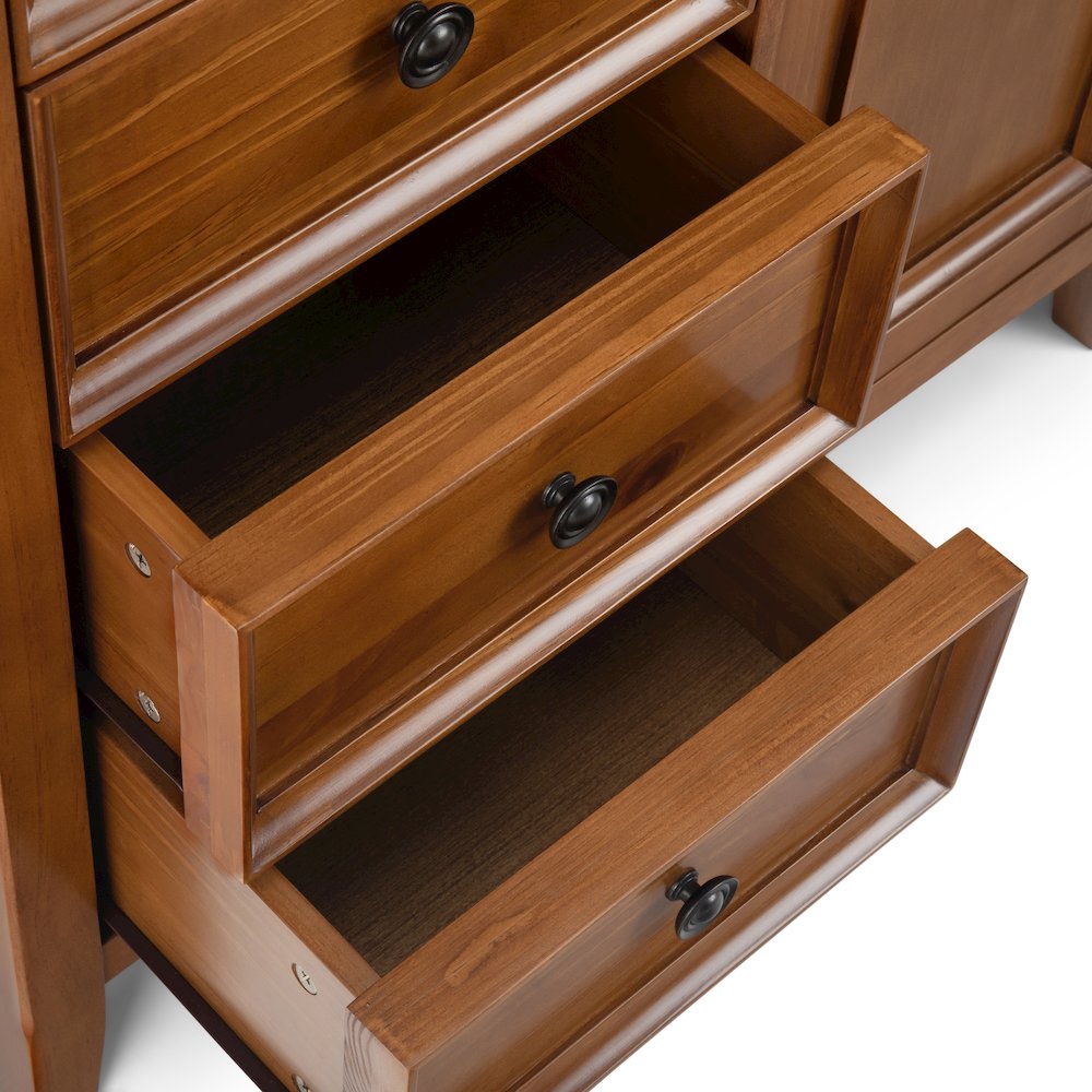 Amherst Solid Wood Medium Storage Cabinet In Light Golden Brown
