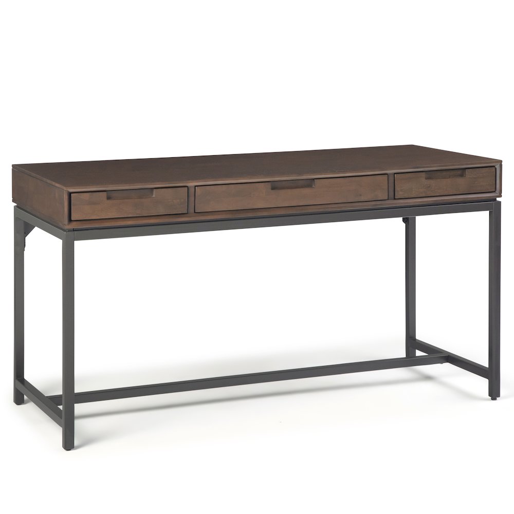 60 inch Wide Desk with 30 inch Wide Bookcase in Walnut Brown (Set of 2)