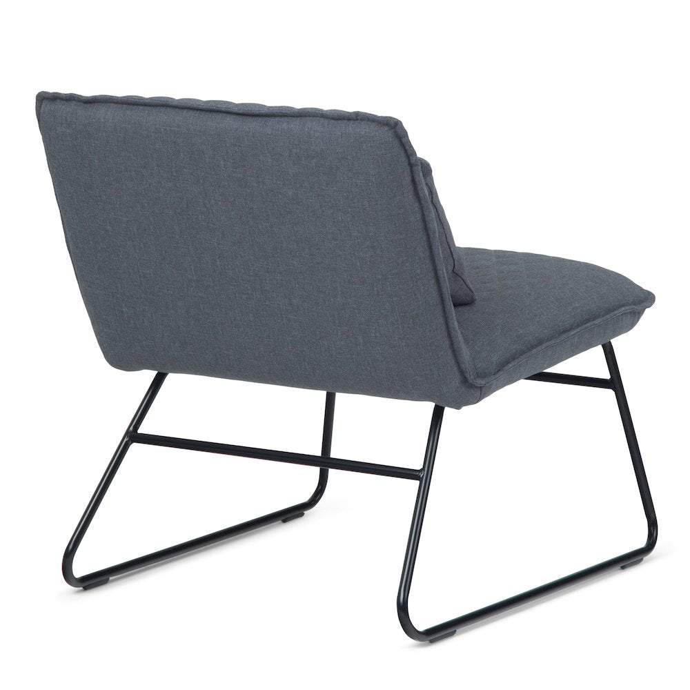 25 Inch Wide Modern Accent Chair With Lumbar Pillow In Grey Linen Look Fabric