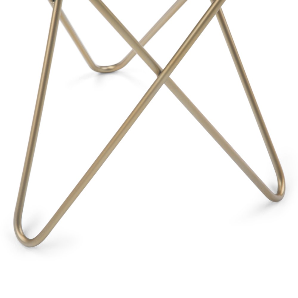 Gabon Accent Table In White, Gold