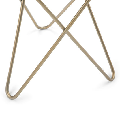 Gabon Accent Table In White, Gold
