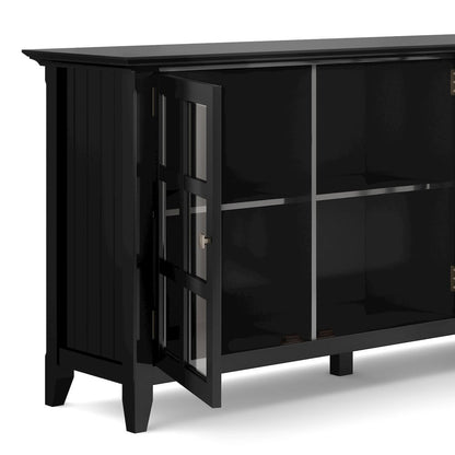 Acadian Solid Wood Wide Storage Cabinet In Black