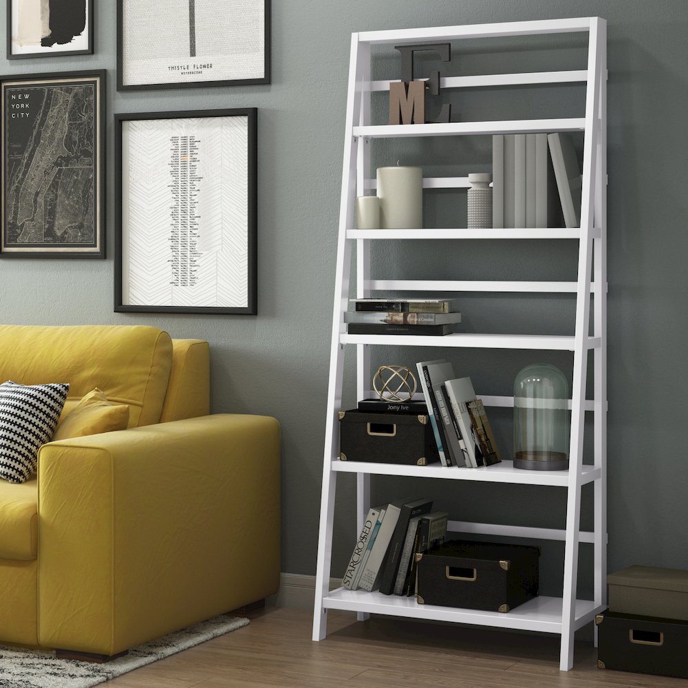 Acadian Solid Wood Bookcase In White