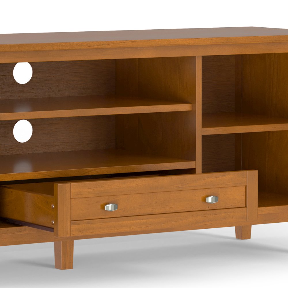 60 Inch Tv Media Stand In Light Golden Brown  For Tvs Up To 65 Inches