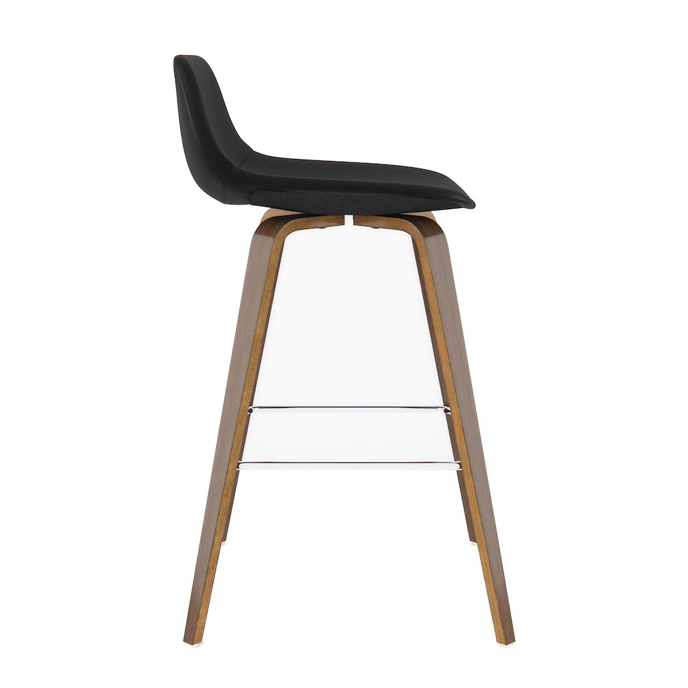 Randolph Bentwood Counter Height Stool (Set Of 2) In Black Vegan Faux Leather