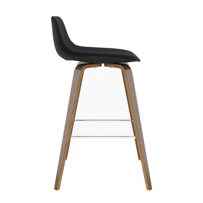 Randolph Bentwood Counter Height Stool (Set Of 2) In Black Vegan Faux Leather