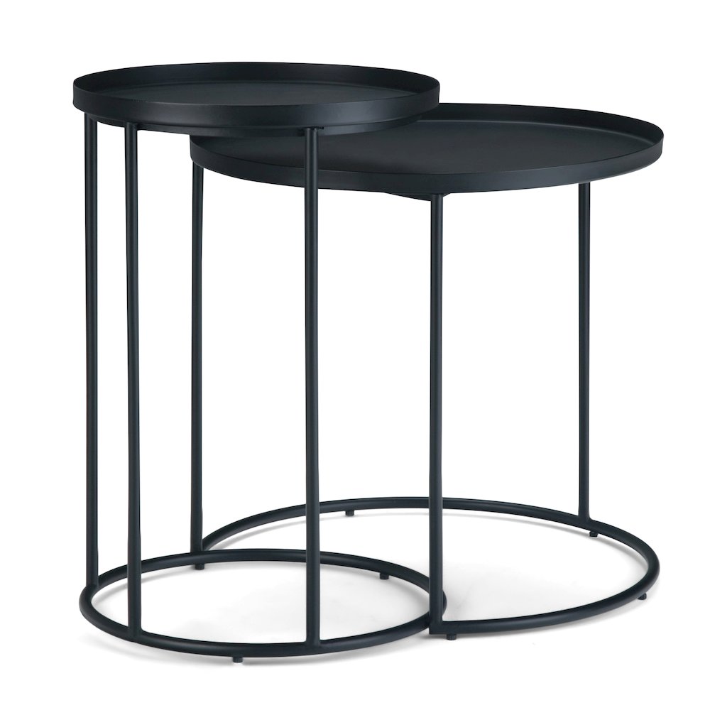 Monet Metal 2 Pc Nesting Table In Black
