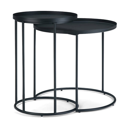 Monet Metal 2 Pc Nesting Table In Black