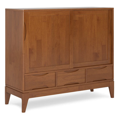 Harper Solid Wood 48 Inch Storage Cabinet In Teak Brown (Set Of 2)