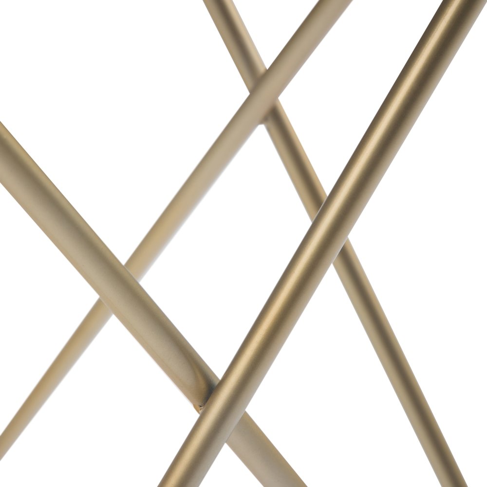 Gabon Accent Table In White, Gold