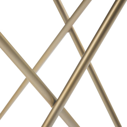 Gabon Accent Table In White, Gold