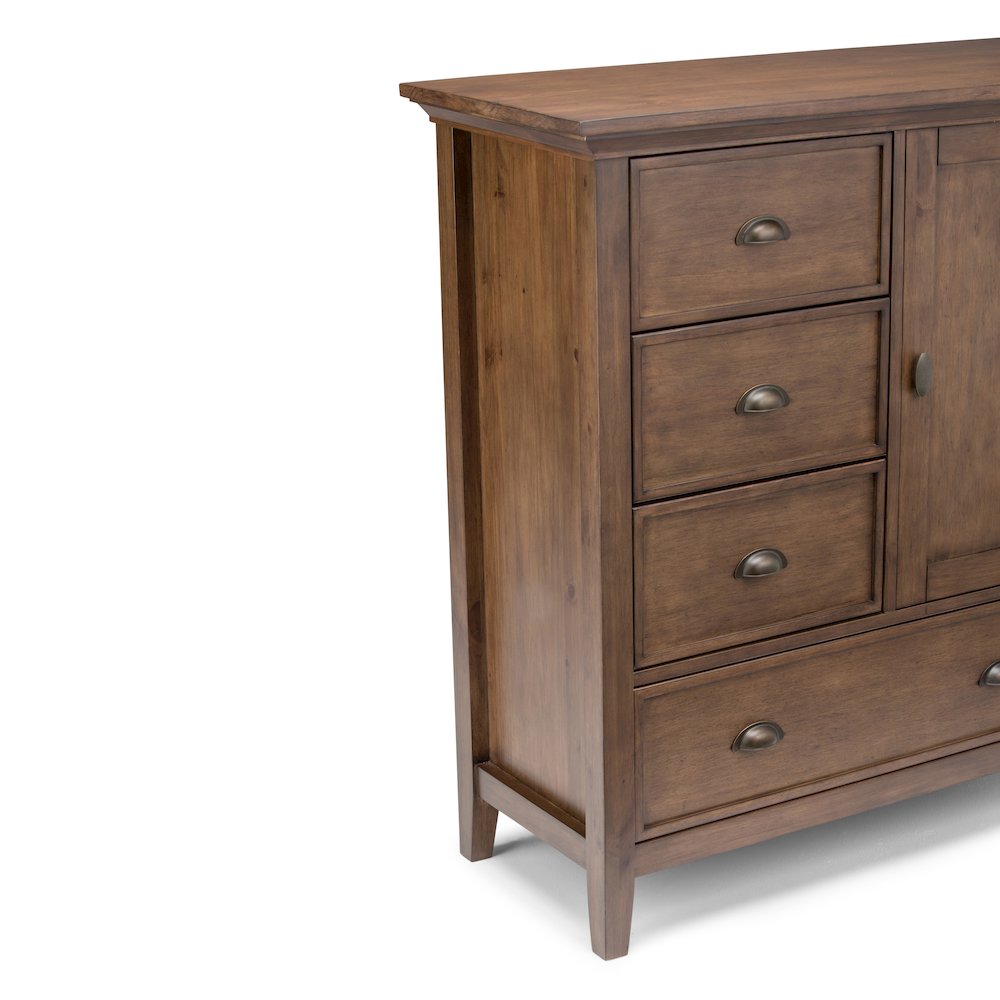 Redmond Solid Wood Medium Storage Cabinet In Rustic Natural Aged Brown