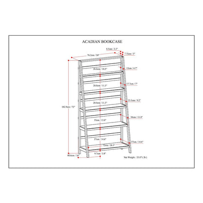 Acadian Solid Wood Bookcase In White