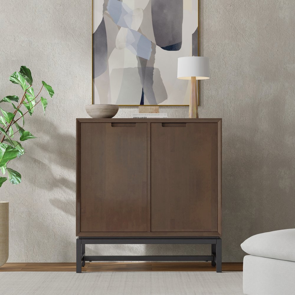 Banting Solid Hardwood Medium Storage Cabinet In Walnut Brown