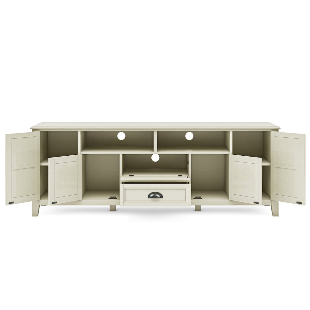 72 Inch Tv Media Stand In Antique White For Tvs Up To 80 Inches