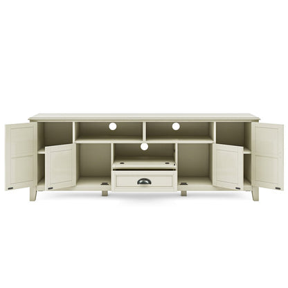72 Inch Tv Media Stand In Antique White For Tvs Up To 80 Inches