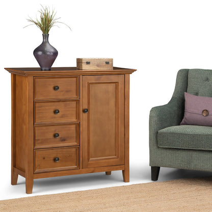 Amherst Solid Wood Medium Storage Cabinet In Light Golden Brown