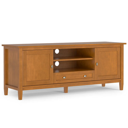 60 Inch Tv Media Stand In Light Golden Brown  For Tvs Up To 65 Inches