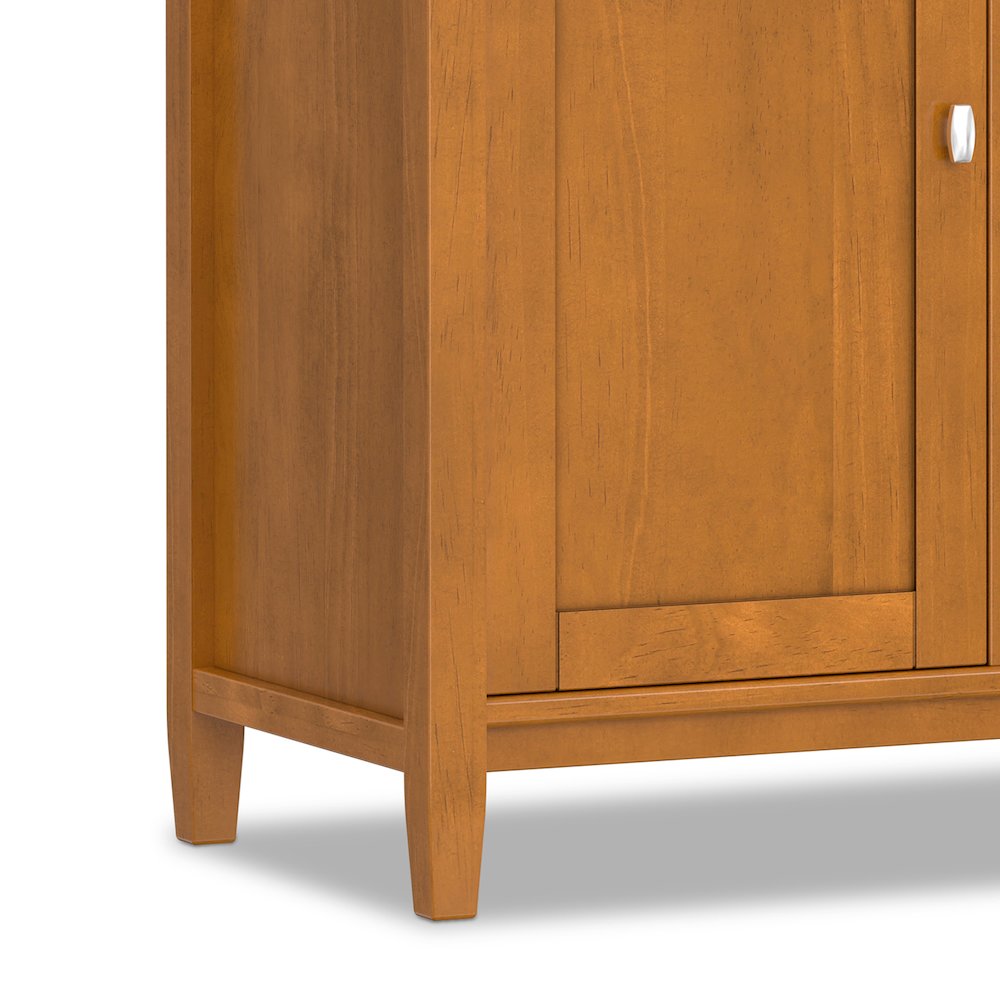 54 inch Wide Transitional Storage Cabinet with Wine Rack in Light Golden Brown
