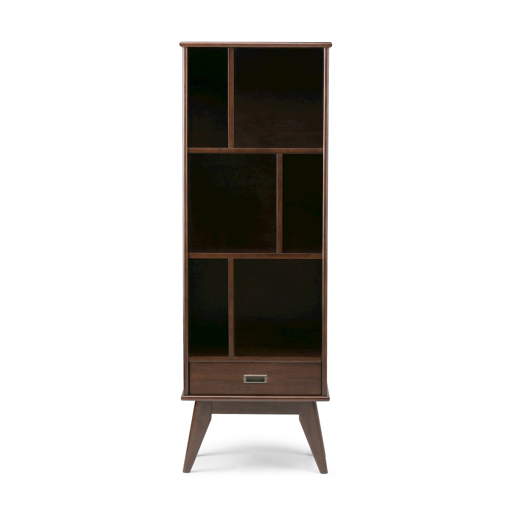 60"W TV Stand with Two 22"W Bookcases in Medium Auburn Brown (Set of 3)